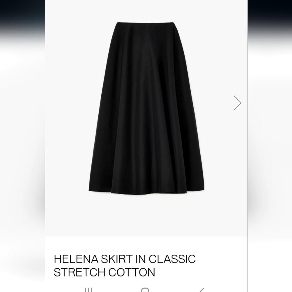Lafayette 148 Helena Black Skirt in Classic Stretch Cotton